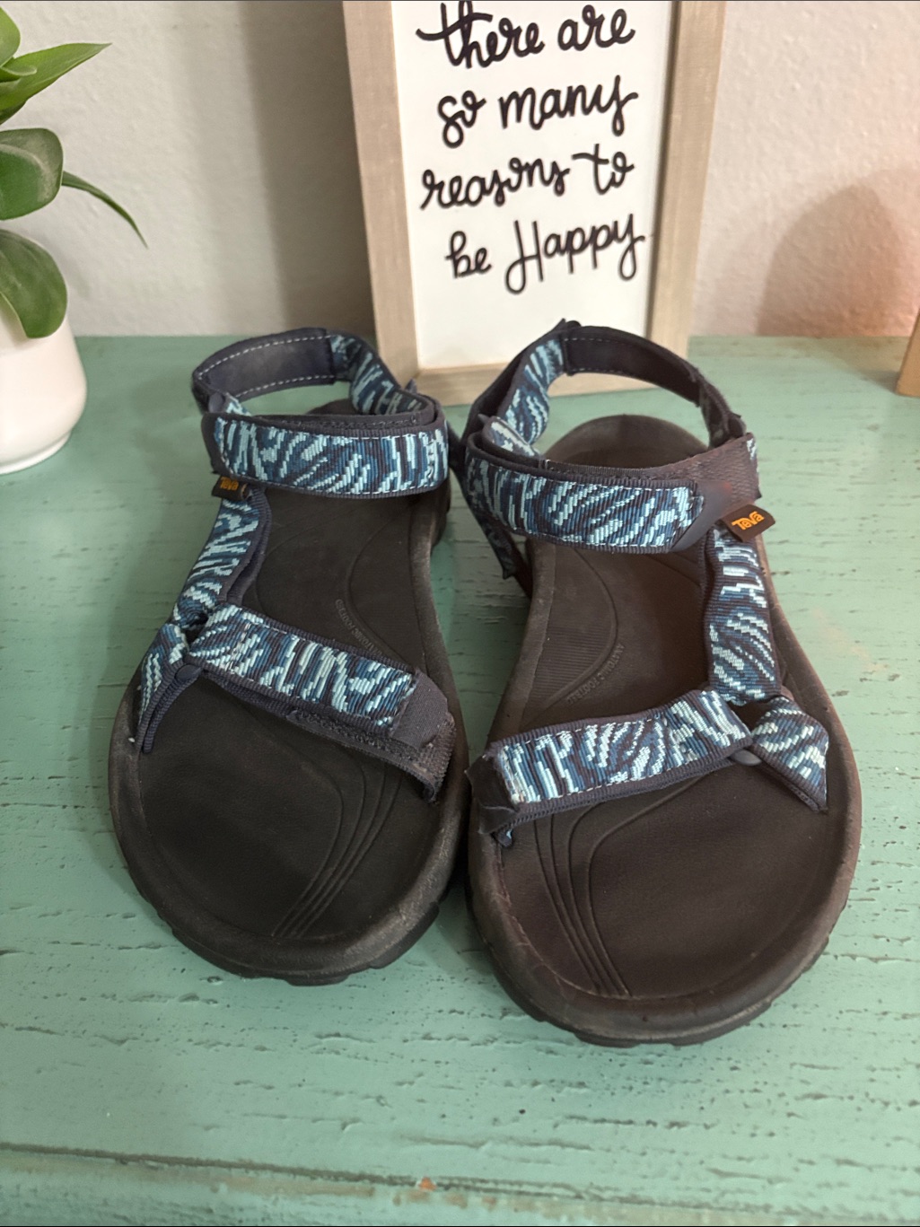 Teva Youth Blue Patterned Sports Sandals